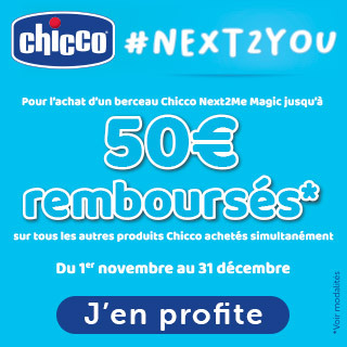 Chicco: Jusqu'à 50€ de remboursement sur toute la marque pour l'achat de berceau cododo Next2Me Magic