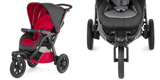 Poussette 3 roues autour de bébé