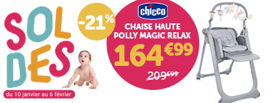 Chaise haute évolutive CHICCO Polly Magic Relax mauve - Chicco